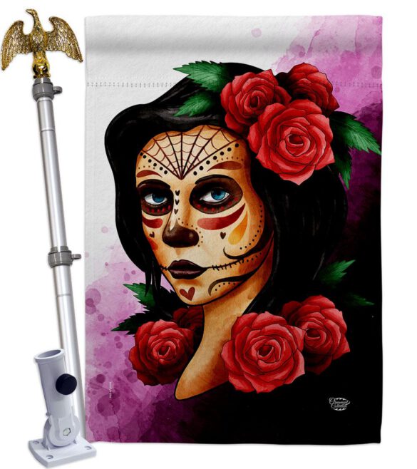 Elegant Skull - Halloween Fall Vertical Impressions Decorative Flags HG192715 Made In USA - Image 11