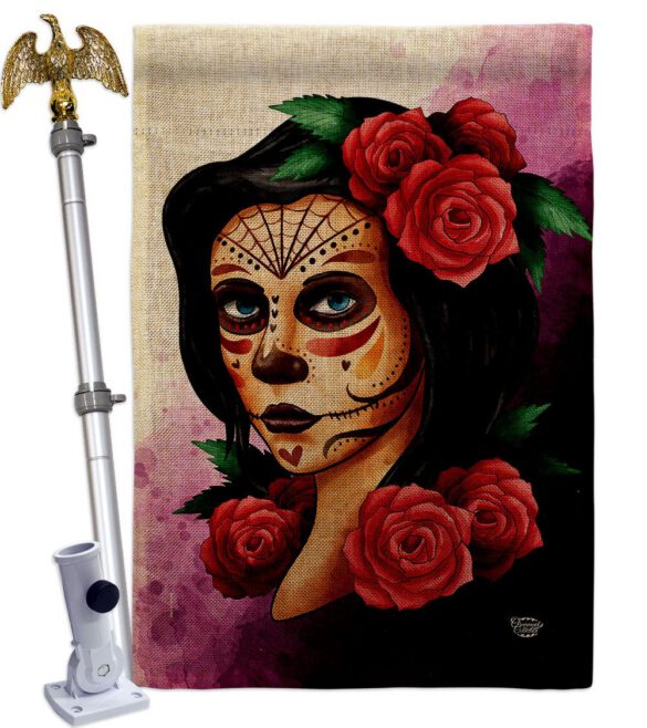 Elegant Skull - Halloween Fall Vertical Impressions Decorative Flags HG192715 Made In USA - Image 23