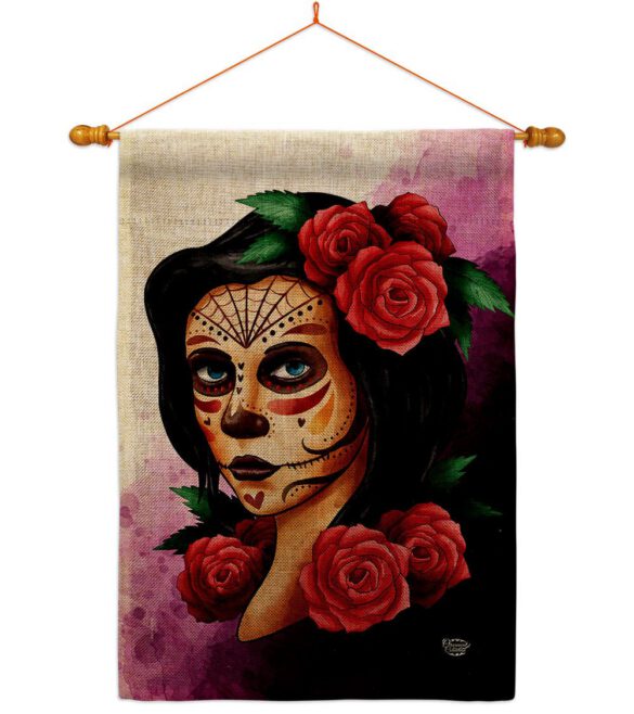 Elegant Skull - Halloween Fall Vertical Impressions Decorative Flags HG192715 Made In USA - Image 24