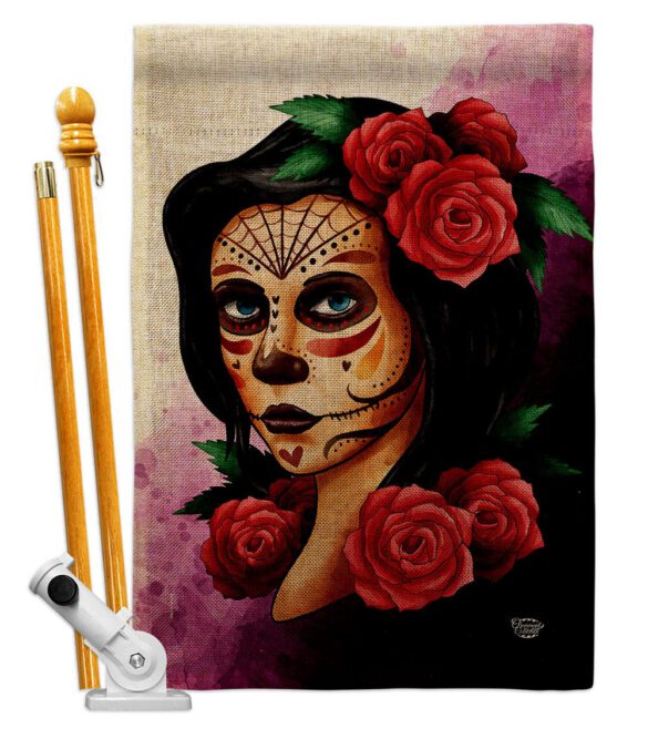 Elegant Skull - Halloween Fall Vertical Impressions Decorative Flags HG192715 Made In USA - Image 17