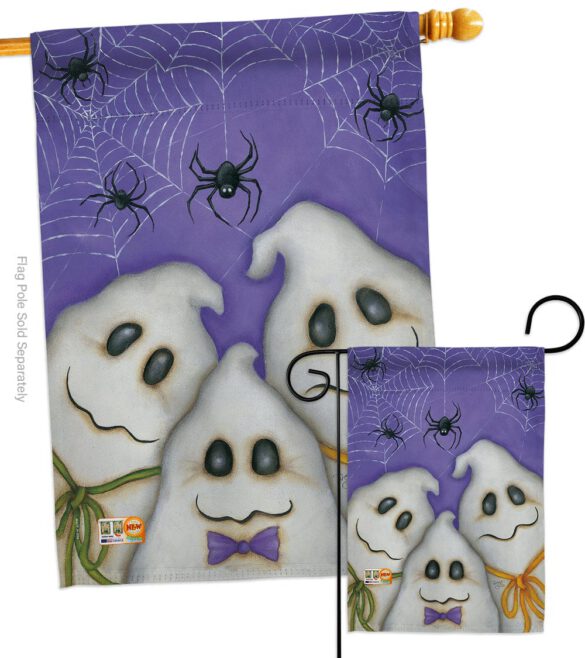 3 Ghosts - Halloween Fall Vertical Impressions Decorative Flags HG112055 Made In USA - Image 4