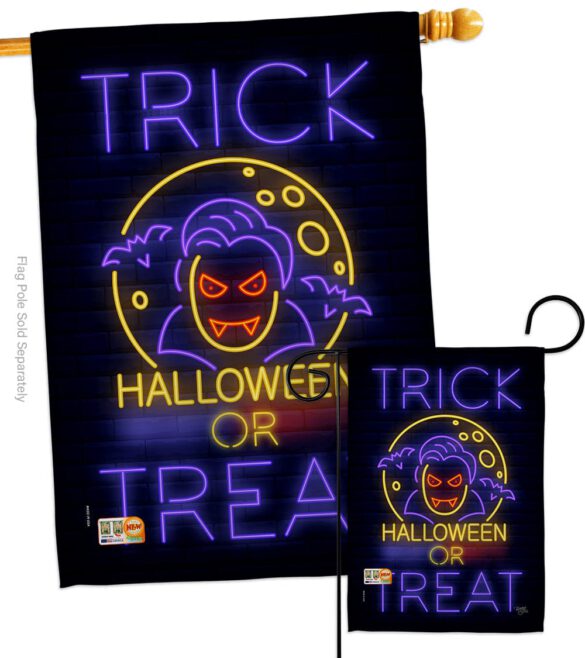 Halloween Dracula - Halloween Fall Vertical Impressions Decorative Flags HG112087 Made In USA - Image 3
