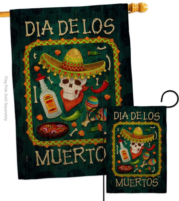 Calavera Sugar Skull - Halloween Fall Vertical Impressions Decorative Flags HG112111 Made In USA - Image 15