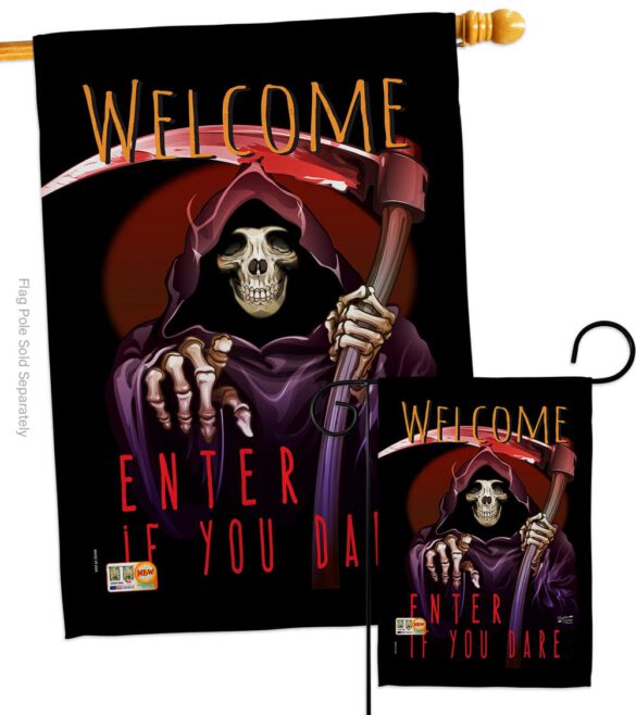 Enter If You Dare - Halloween Fall Vertical Impressions Decorative Flags HG137068 Made In USA - Image 3