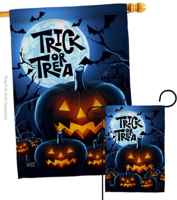 Creepy Pumpkins - Halloween Fall Vertical Impressions Decorative Flags HG137250 Made In USA - Image 3