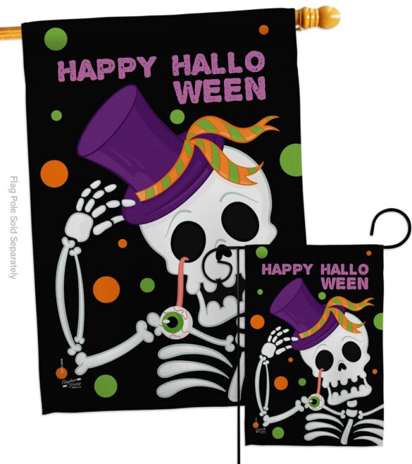 Happy Halloween - Halloween Fall Vertical Impressions Decorative Flags HG137262 Made In USA - Image 3