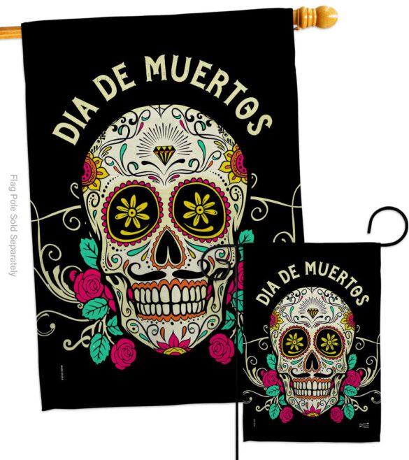 Dia De Muertos - Halloween Fall Vertical Impressions Decorative Flags HG137382 Made In USA - Image 3