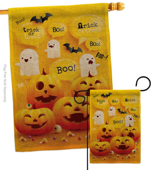 Ghosts And Pumpkins - Halloween Fall Vertical Impressions Decorative Flags HG137557 Made In USA - Image 13