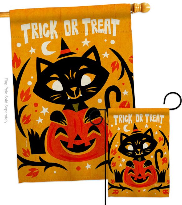 Happy Black Cat - Halloween Fall Vertical Impressions Decorative Flags HG137577 Made In USA - Image 3