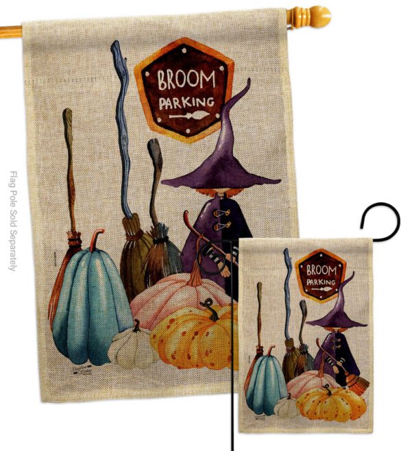 Broom Stop - Halloween Fall Vertical Impressions Decorative Flags HG137584 Made In USA - Image 15