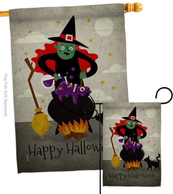 Casting Spells - Halloween Fall Horizontal Impressions Decorative Flags HG190173 Made In USA - Image 3