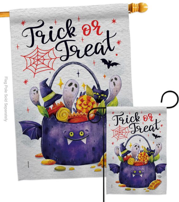 Full Treat - Halloween Fall Vertical Impressions Decorative Flags HG190180 Made In USA - Image 3