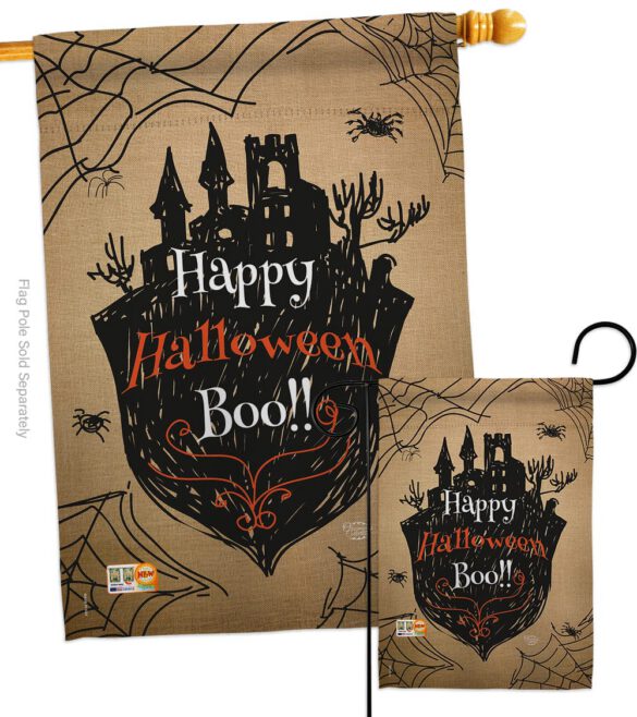 Happy Halloween Boo - Halloween Fall Vertical Impressions Decorative Flags HG191020 Made In USA - Image 3
