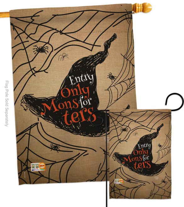 Entry Only For Monsters - Halloween Fall Vertical Impressions Decorative Flags HG191021 Made In USA - Image 3