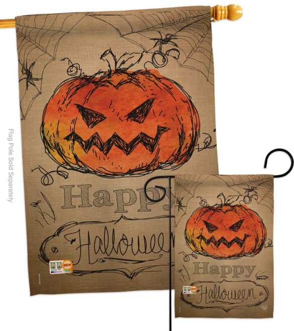 Happy Halloween - Halloween Fall Vertical Impressions Decorative Flags HG191023 Made In USA - Image 3