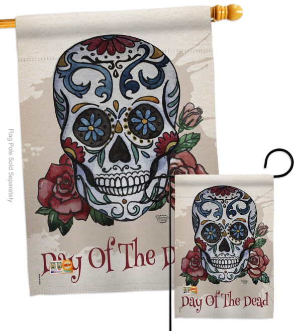 Day of the Dead - Halloween Fall Vertical Impressions Decorative Flags HG191026 Made In USA - Image 3