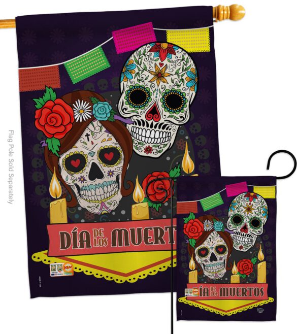 Dia de los Muertos - Halloween Fall Vertical Impressions Decorative Flags HG191029 Made In USA - Image 3