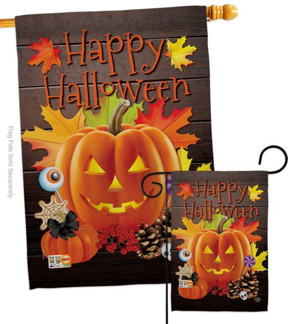 Evil Halloween Pumpkin - Halloween Fall Vertical Impressions Decorative Flags HG192141 Made In USA - Image 3