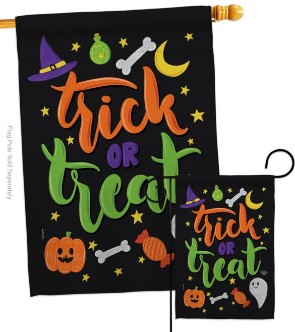 Cute Trick or Treat - Halloween Fall Vertical Impressions Decorative Flags HG192220 Made In USA - Image 3