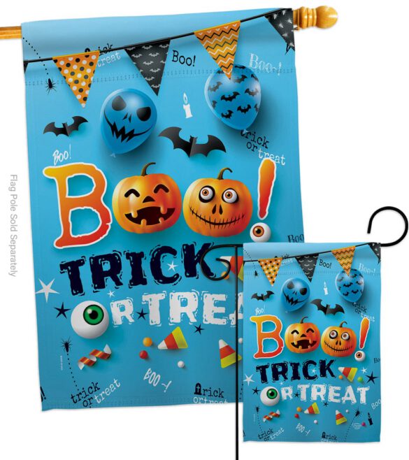 Boo Trick - Halloween Fall Vertical Impressions Decorative Flags HG192221 Made In USA - Image 3