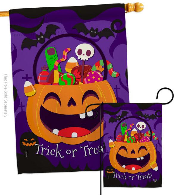 Happy Pumpkin - Halloween Fall Vertical Impressions Decorative Flags HG192243 Made In USA - Image 3