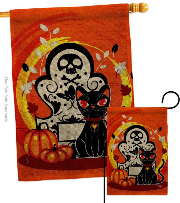 Halloween Kitty - Halloween Fall Vertical Impressions Decorative Flags HG192652 Made In USA - Image 15