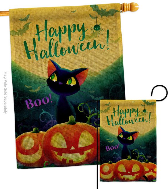 Cute Black Cat - Halloween Fall Vertical Impressions Decorative Flags HG192668 Made In USA - Image 15