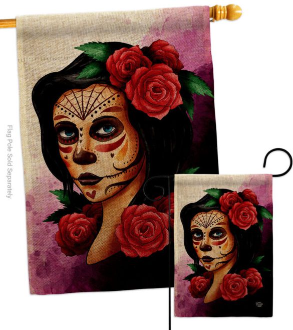 Elegant Skull - Halloween Fall Vertical Impressions Decorative Flags HG192715 Made In USA - Image 15