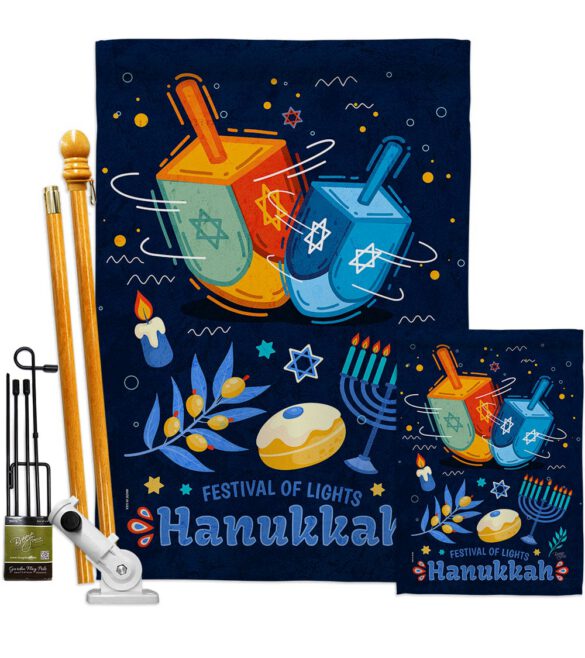 Festival Of Lights - Hanukkah Winter Vertical Impressions Decorative Flags HG114228 Made In USA - Image 6