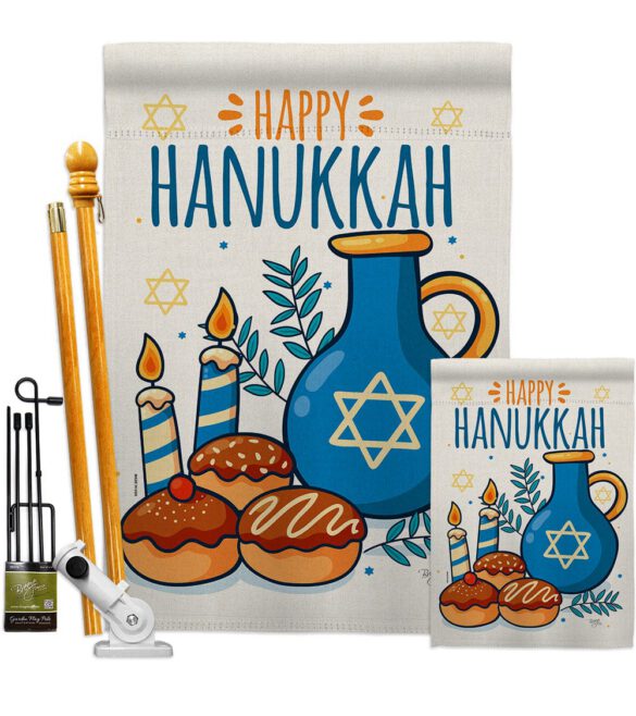 Hanukkah Sufganiyot - Hanukkah Winter Vertical Impressions Decorative Flags HG114240 Made In USA - Image 6