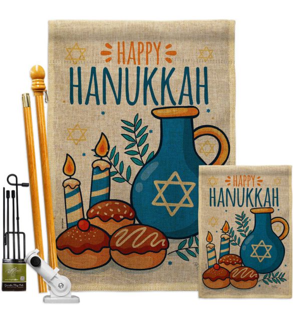 Hanukkah Sufganiyot - Hanukkah Winter Vertical Impressions Decorative Flags HG114240 Made In USA - Image 16