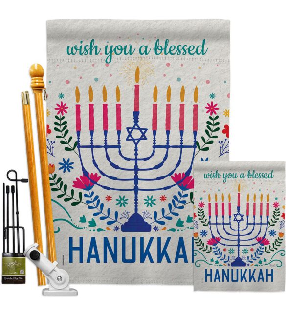 Hanukkan Wish - Hanukkah Winter Vertical Impressions Decorative Flags HG120276 Made In USA - Image 6