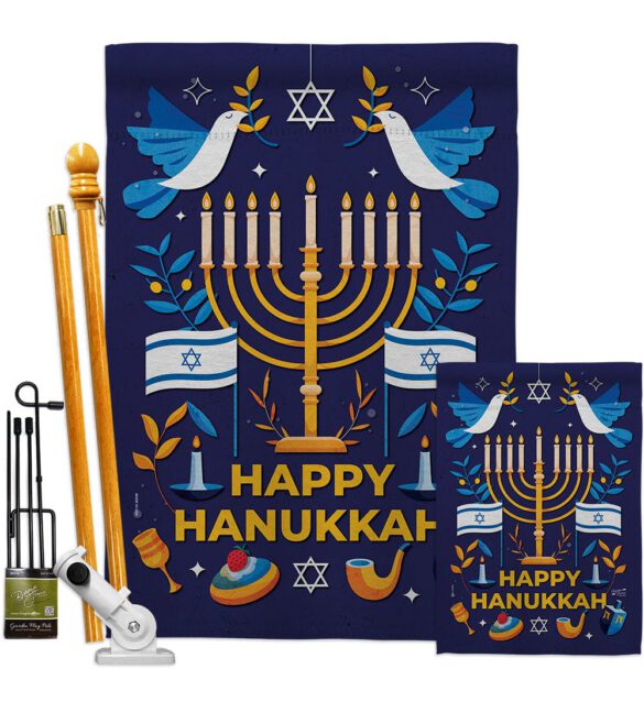 Hanukkah Bless - Hanukkah Winter Vertical Impressions Decorative Flags HG130425 Made In USA - Image 6