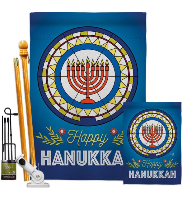 Celebratory Hanukkah - Hanukkah Winter Vertical Impressions Decorative Flags HG130430 Made In USA - Image 6