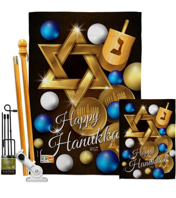 Happy Hanukkah - Hanukkah Winter Vertical Impressions Decorative Flags HG137063 Made In USA - Image 6
