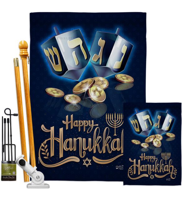 Happy Hanukkah - Hanukkah Winter Vertical Impressions Decorative Flags HG137330 Made In USA - Image 6