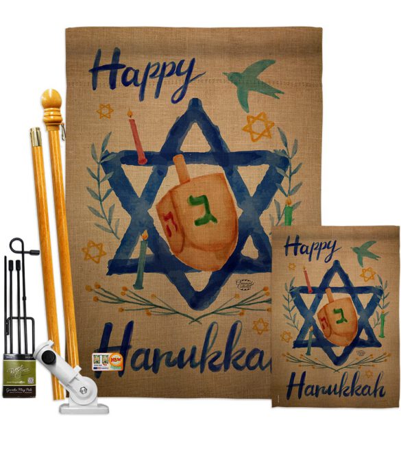 Happy Hanukkah - Hanukkah Winter Vertical Impressions Decorative Flags HG191077 Made In USA - Image 6