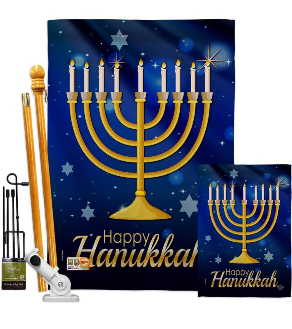 Happy Hunukkah - Hanukkah Winter Vertical Impressions Decorative Flags HG192143 Made In USA - Image 6