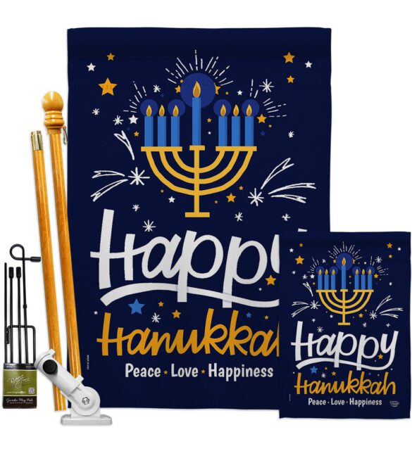 Happy Hanukkah - Hanukkah Winter Vertical Impressions Decorative Flags HG192314 Made In USA - Image 6