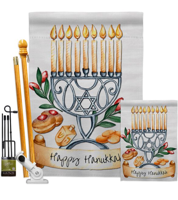 Happy Hanukkah - Hanukkah Winter Vertical Impressions Decorative Flags HG192316 Made In USA - Image 6