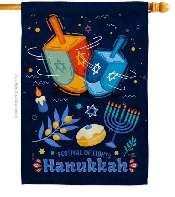Festival Of Lights - Hanukkah Winter Vertical Impressions Decorative Flags HG114228 Made In USA - Image 2