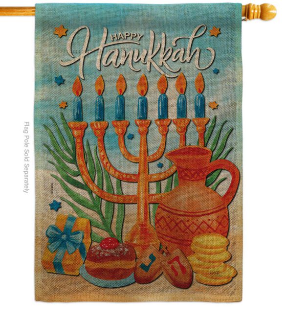 Hanukkah Feast - Hanukkah Winter Vertical Impressions Decorative Flags HG120278 Made In USA - Image 23