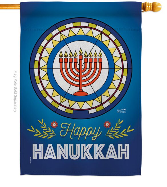 Celebratory Hanukkah - Hanukkah Winter Vertical Impressions Decorative Flags HG130430 Made In USA - Image 2