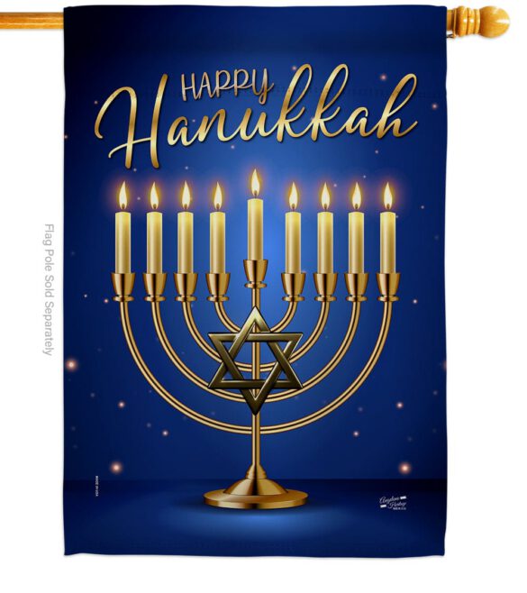 Happy Hanukkah - Hanukkah Winter Vertical Impressions Decorative Flags HG137329 Made In USA - Image 2