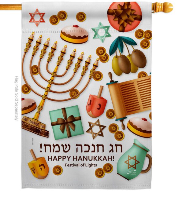 Festival of Lights - Hanukkah Winter Vertical Impressions Decorative Flags HG137376 Made In USA - Image 2