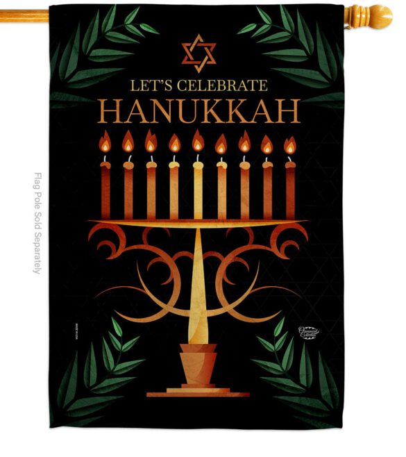 Celebrate Hanukkah - Hanukkah Winter Vertical Impressions Decorative Flags HG190011 Made In USA - Image 2
