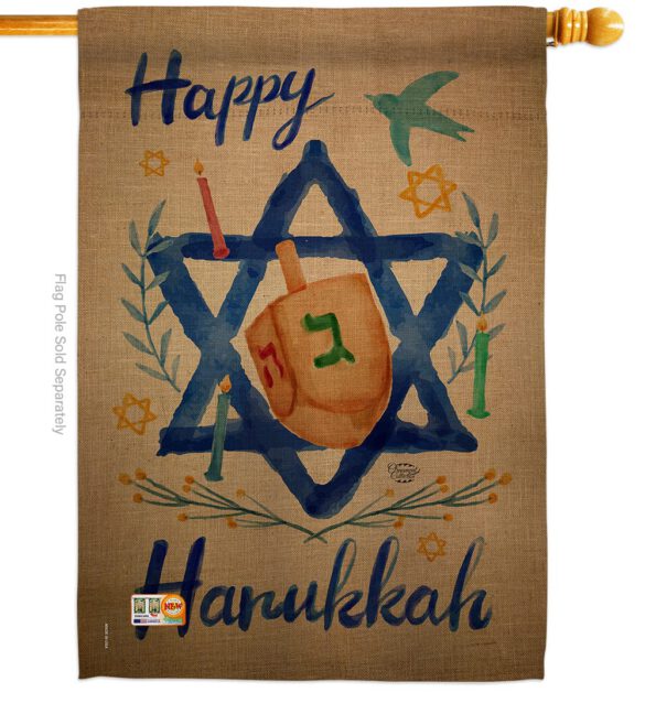 Happy Hanukkah - Hanukkah Winter Vertical Impressions Decorative Flags HG191077 Made In USA - Image 2
