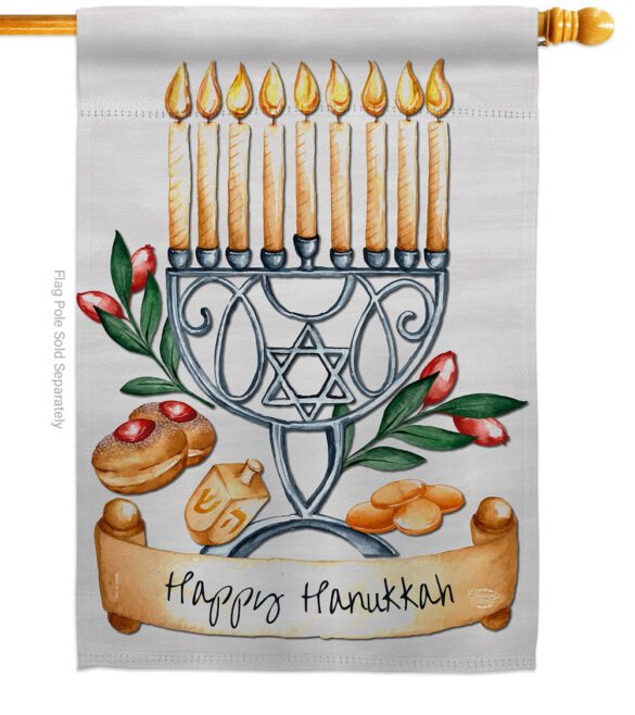 Happy Hanukkah - Hanukkah Winter Vertical Impressions Decorative Flags HG192316 Made In USA - Image 2