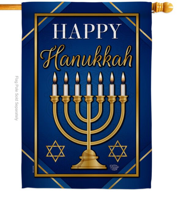 Happy Hanukkah - Hanukkah Winter Vertical Impressions Decorative Flags HG192319 Made In USA - Image 2