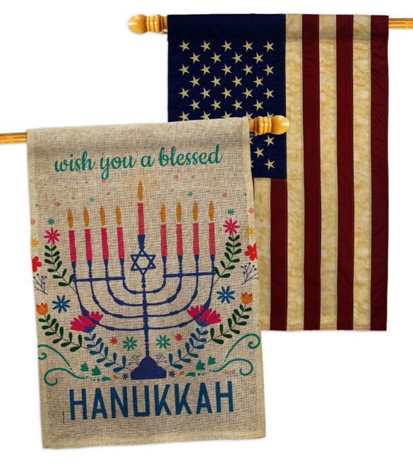 Hanukkan Wish - Hanukkah Winter Vertical Impressions Decorative Flags HG120276 Made In USA - Image 29